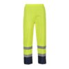 ContrastFlex Rain Trousers yellow waterproof work pants elastic waistband snap ankle closures