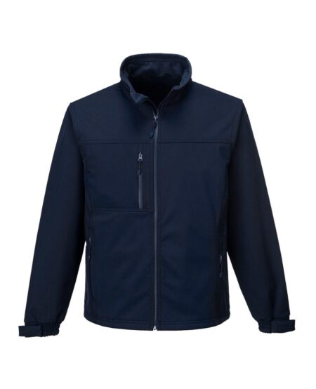 CoreLayer Soft Shell Jacket navy front view wind-resistant water-repellent