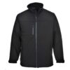 CoreLayer Soft Shell Jacket black front view wind-resistant water-repellent